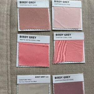 Birdy grey bridesmaid swatches